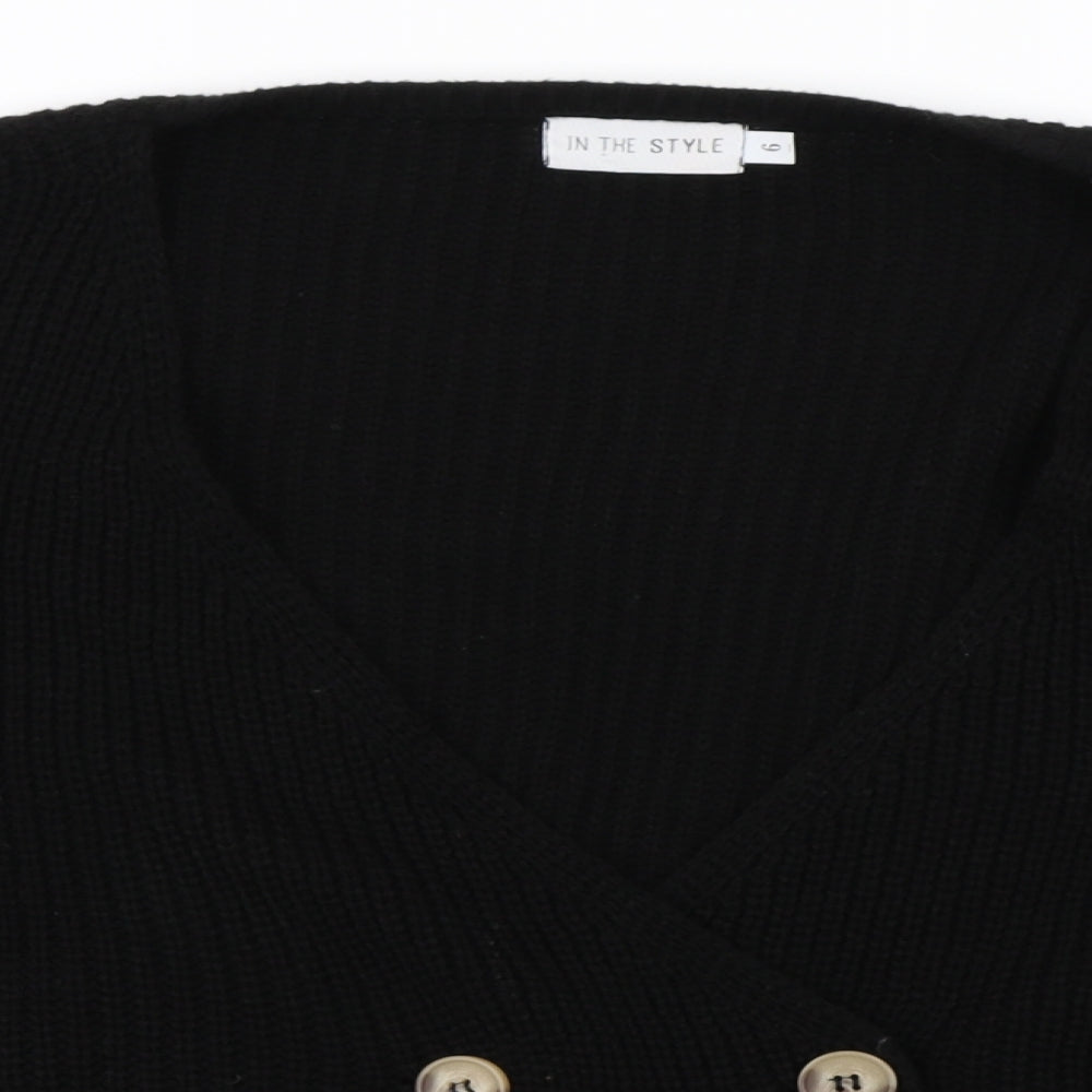 In the Style Womens Black   Cardigan Jumper Size 6