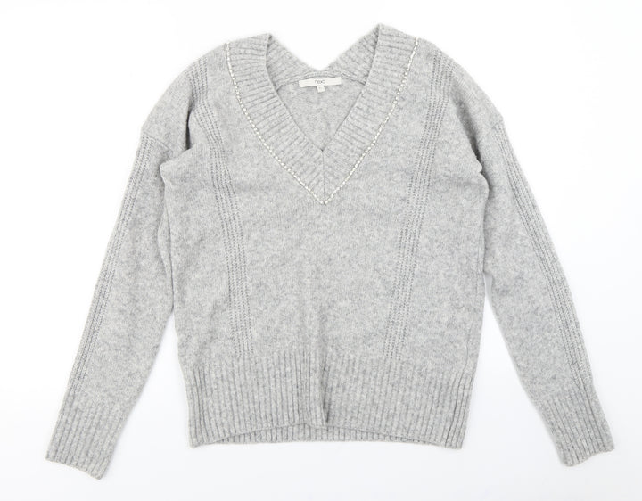 NEXT Womens Grey  Knit Pullover Jumper Size XS