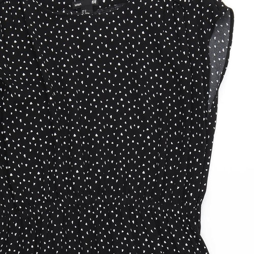 H&M Womens Black Polka Dot  Skater Dress  Size M
