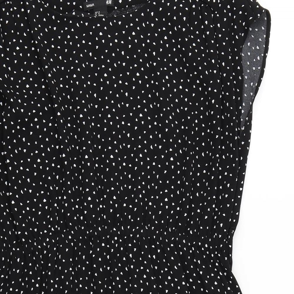 H&M Womens Black Polka Dot  Skater Dress  Size M