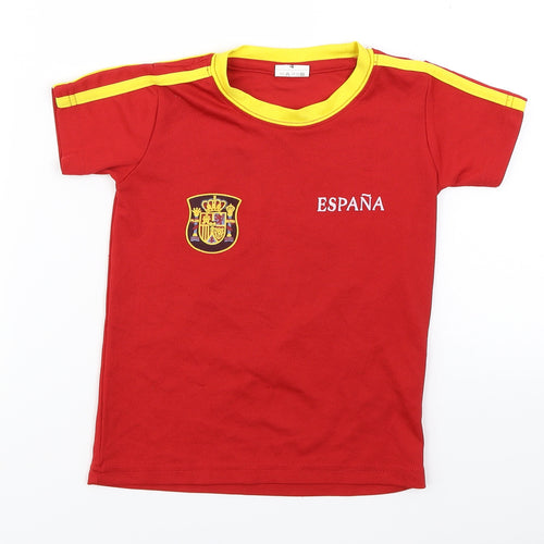 Yuli Boys Red   Basic T-Shirt Size 4 Years  - Spain Football
