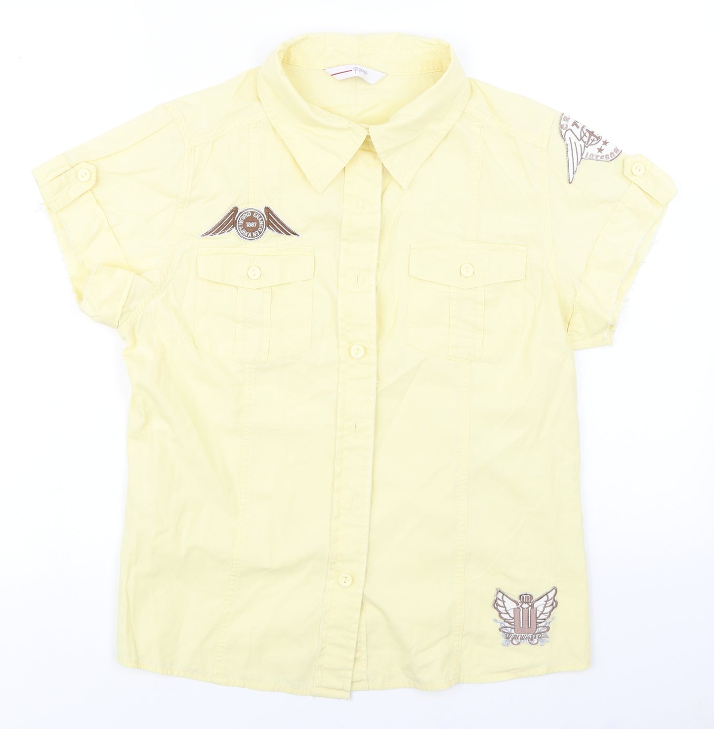 Papaya Womens Yellow   Basic Button-Up Size 14