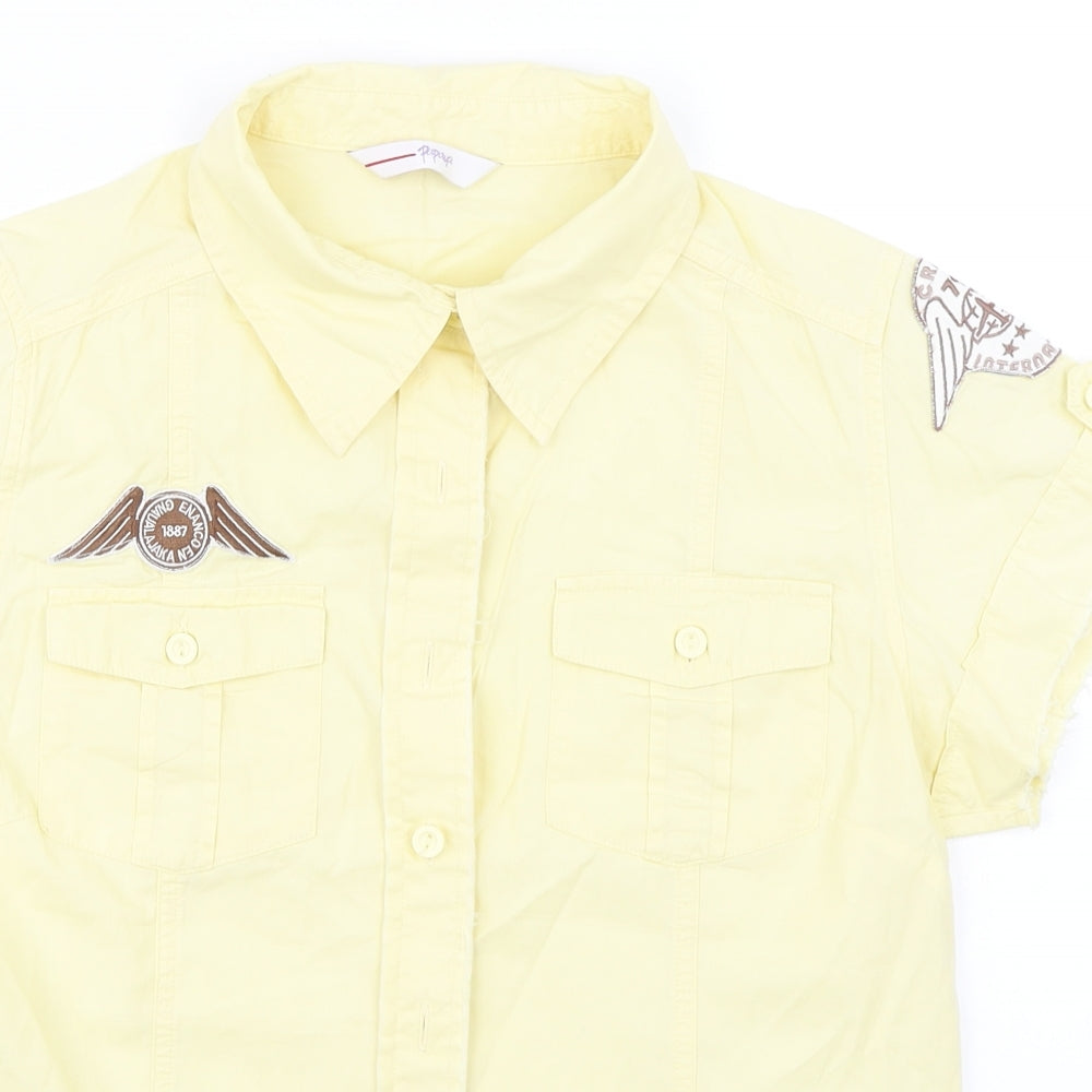 Papaya Womens Yellow   Basic Button-Up Size 14