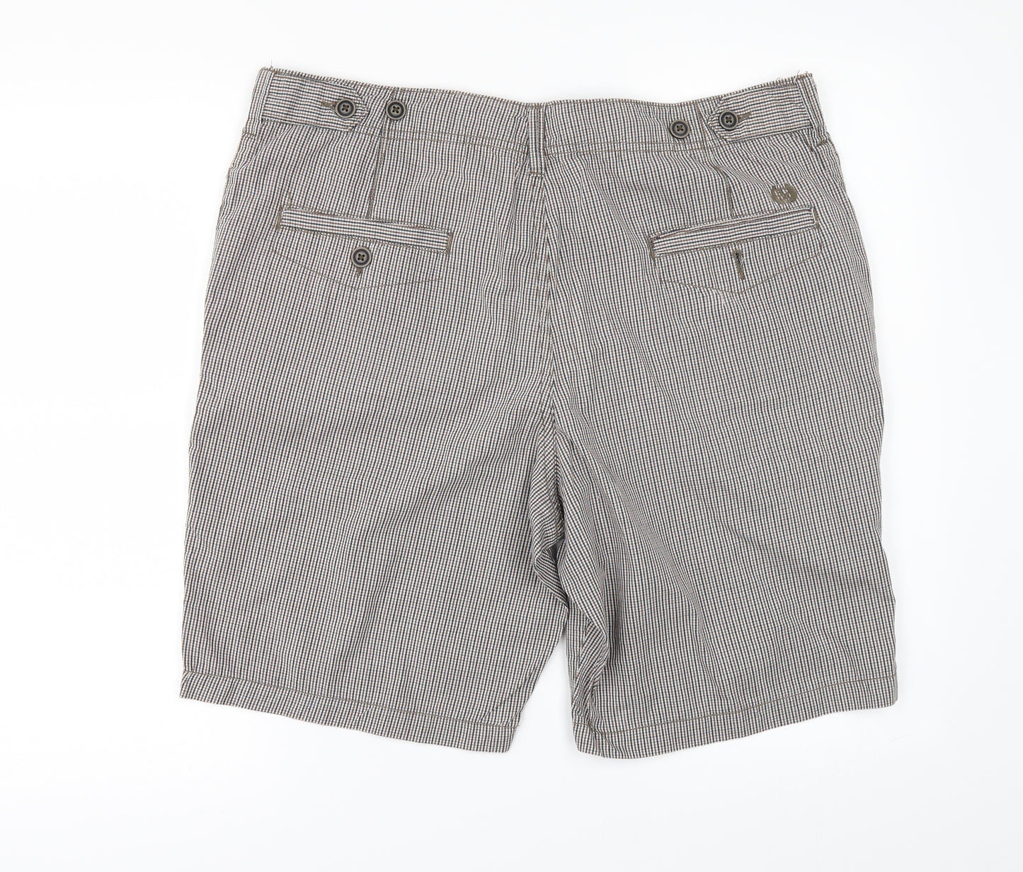 BOSTON CREW Mens Beige Check  Chino Shorts Size 34 in