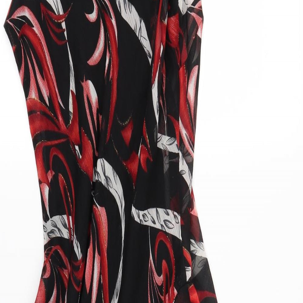 LUCKY . FRESH Womens Black Floral  Mini  Size 12  - SHAPED HEM