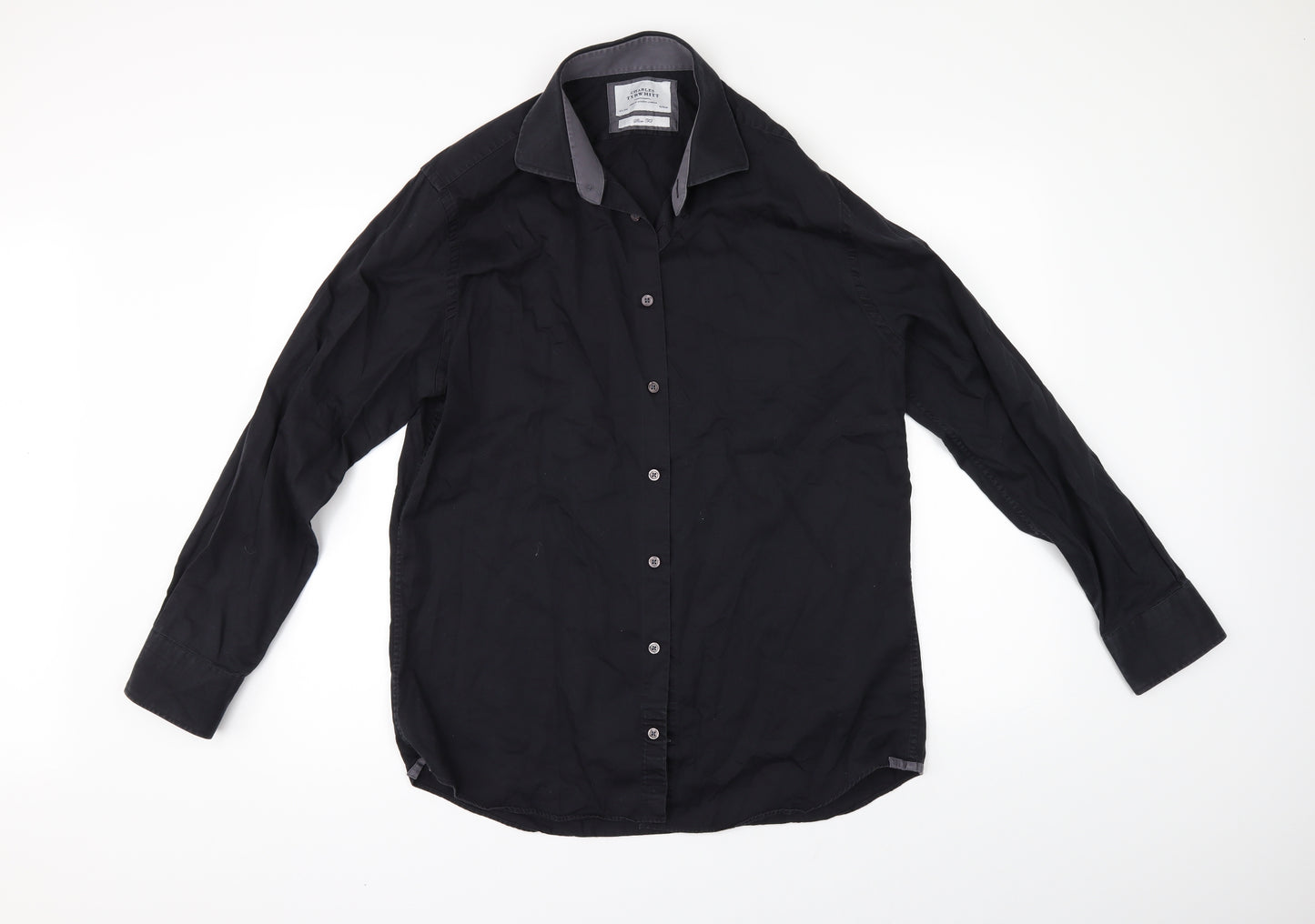 Charles Tyrwhitt Mens Black    Button-Up Size 16.5