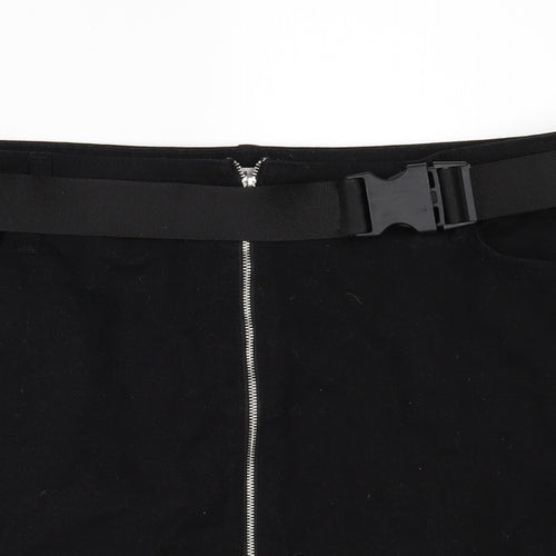 Denim & Co. Womens Black  Denim Mini Skirt Size 16  - Frayed Hem
