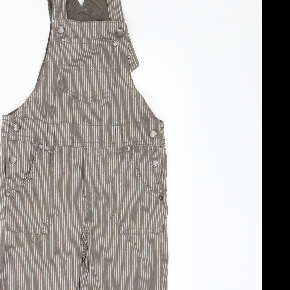 Vertbaudet Boys Brown Striped  Dungarees Trousers Size 3 Years