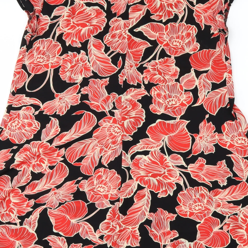 Primark Womens Black Floral  A-Line  Size 10