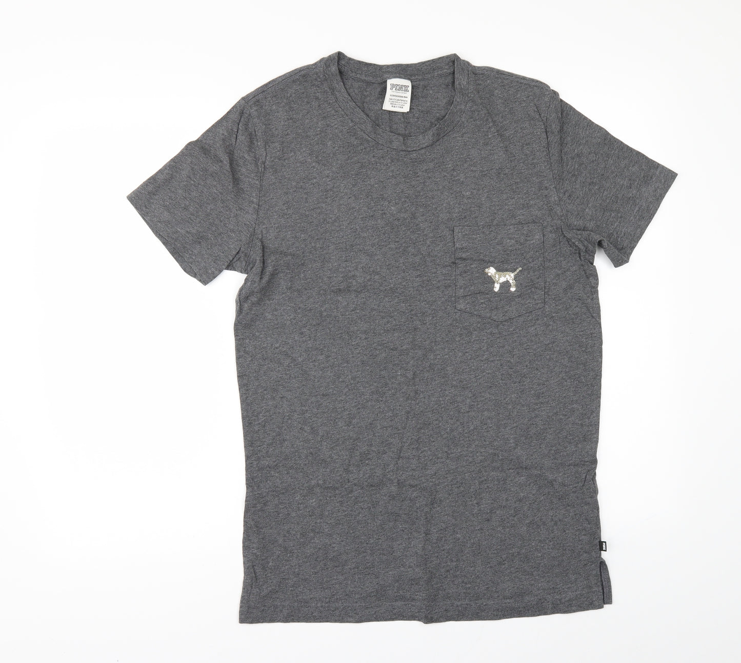 Victoria's Secret Womens Grey   Basic T-Shirt Size XS  - sequin dog