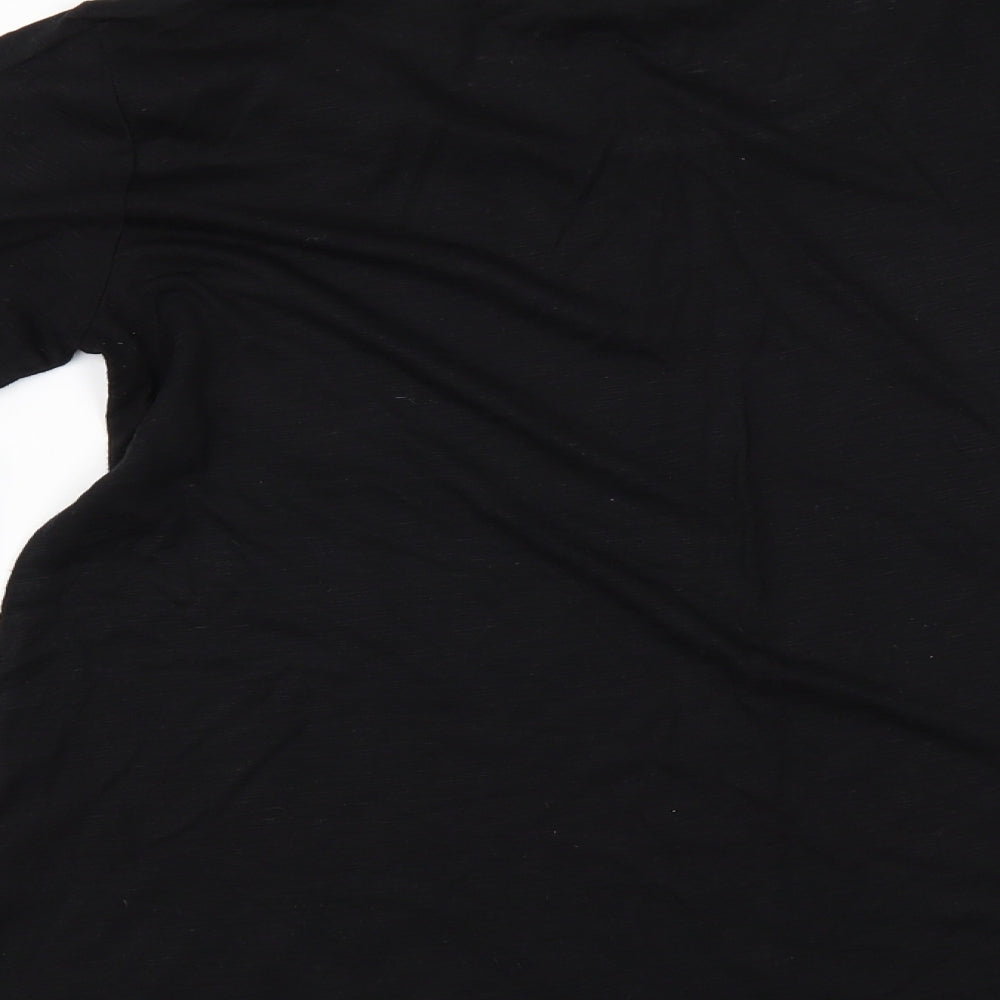 George Womens Black Floral  Basic T-Shirt Size 10