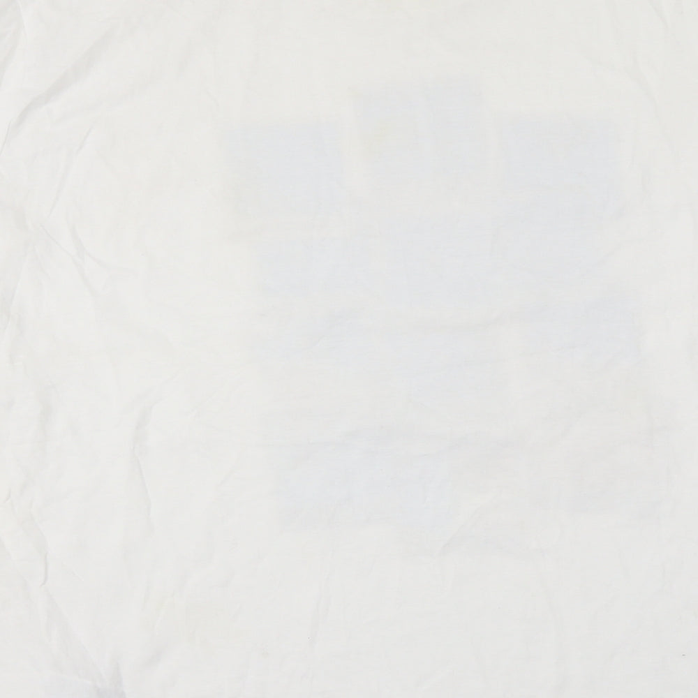 H&M Mens White    T-Shirt Size L  - surf usa