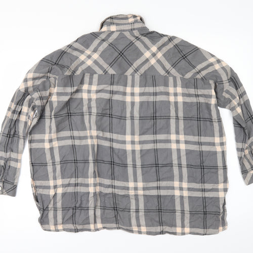 Warehouse Womens Grey Check  Basic Button-Up Size S