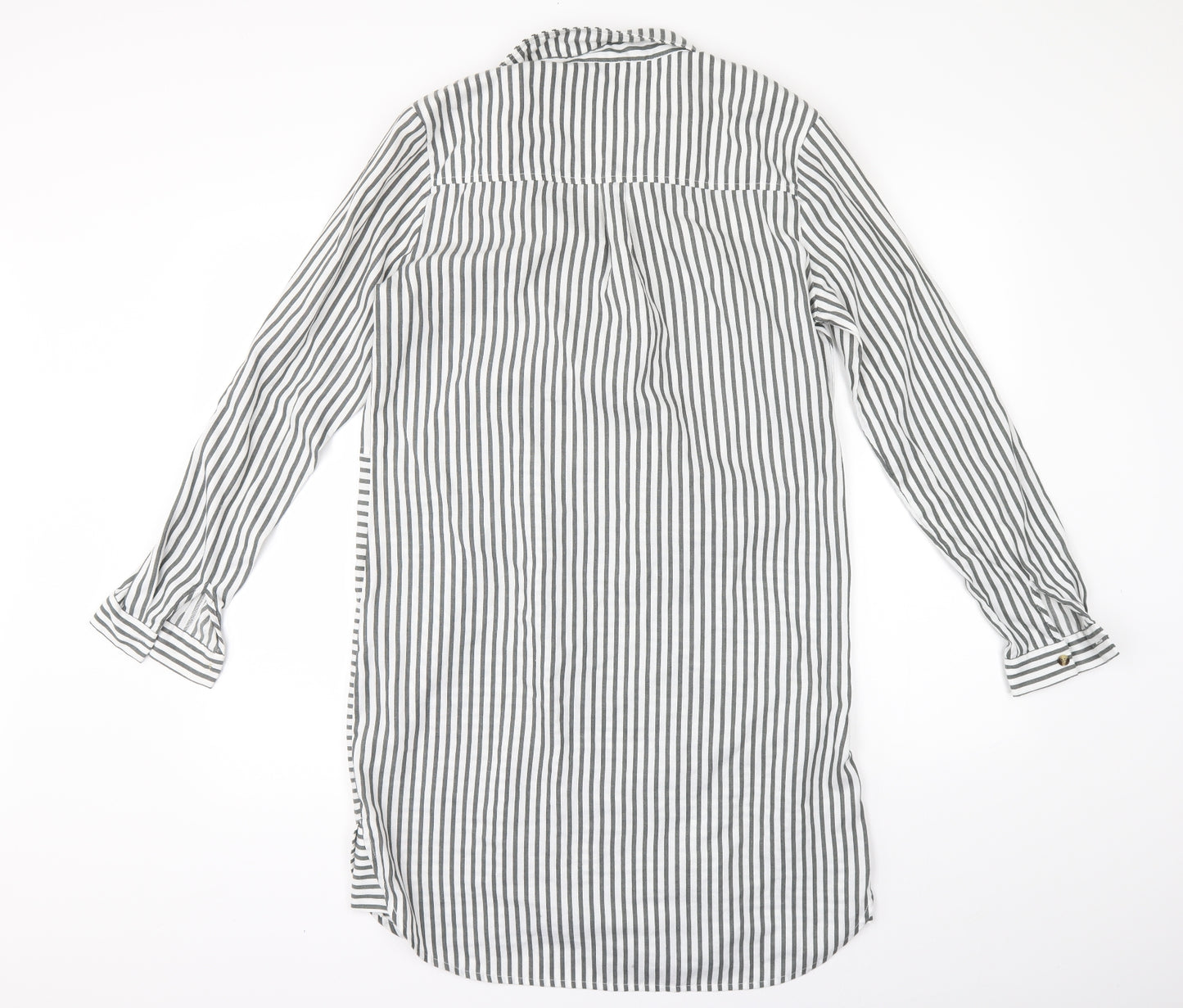 Warehouse Womens White Striped  Shirt Dress  Size 12