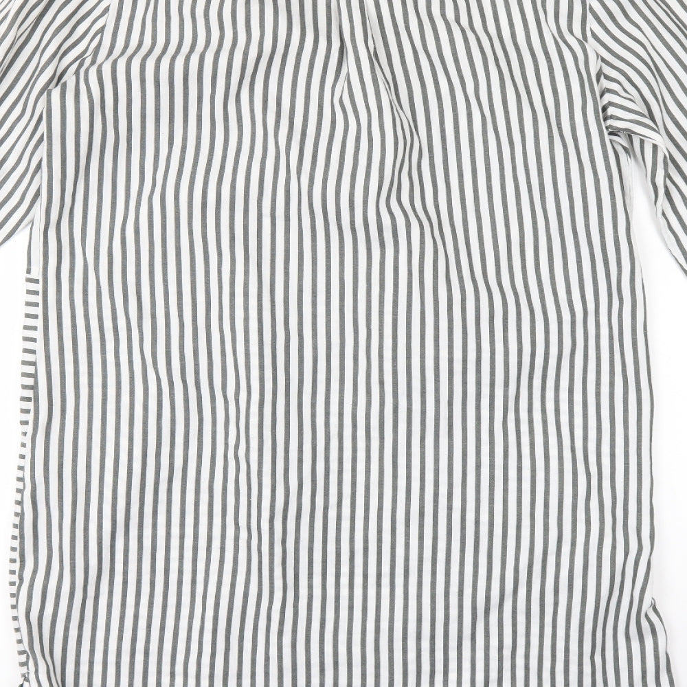 Warehouse Womens White Striped  Shirt Dress  Size 12