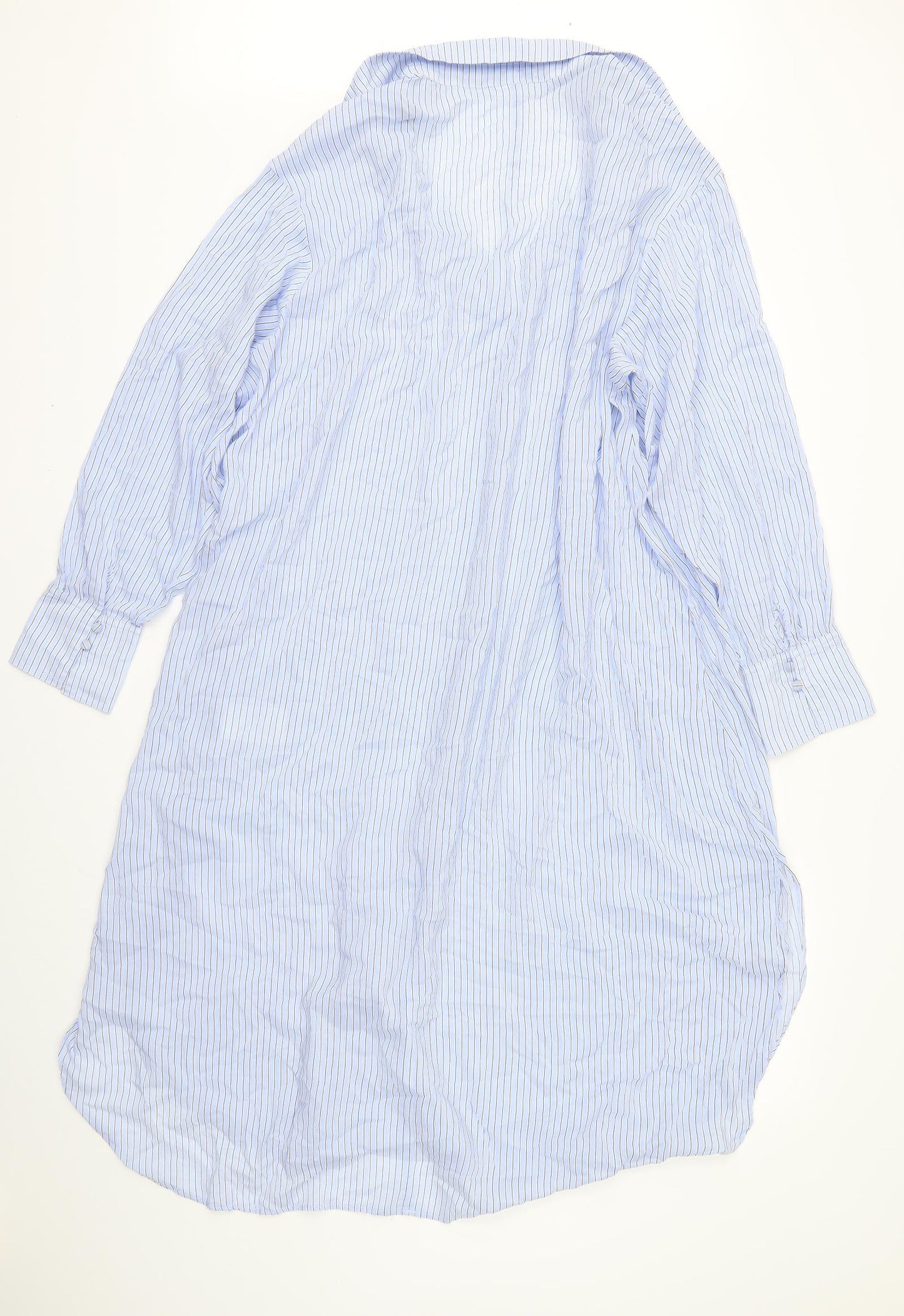 H&M Womens Blue Striped  Shirt Dress  Size M