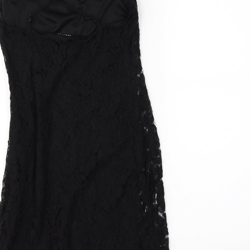 LOVE LIES Womens Black   Mini  Size S  - LACE SHAPED HEM