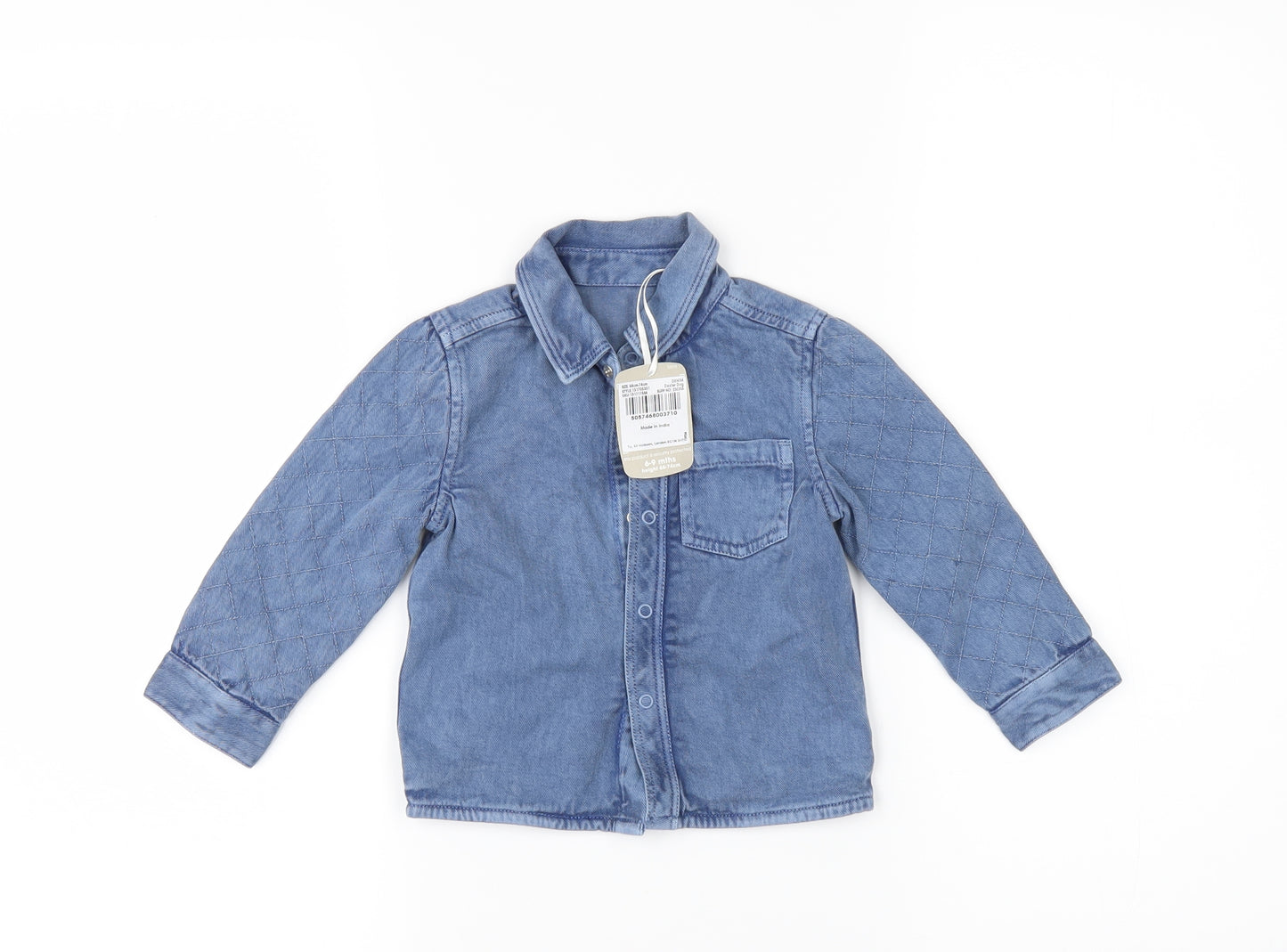 TU Boys Black  Denim Basic Button-Up Size 6-9 Months