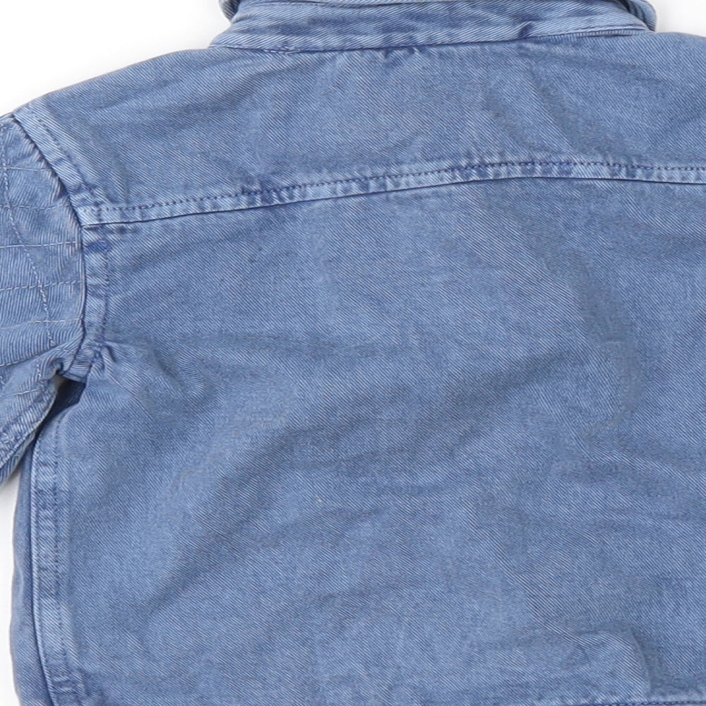 TU Boys Black  Denim Basic Button-Up Size 6-9 Months