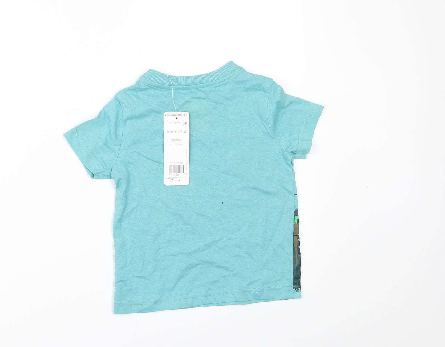 F&F Boys Green   Basic T-Shirt Size 12-18 Months  - TRACTOR