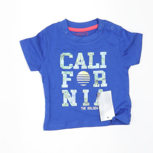 Primark Baby Blue   Basic T-Shirt Size 6-9 Months  - California