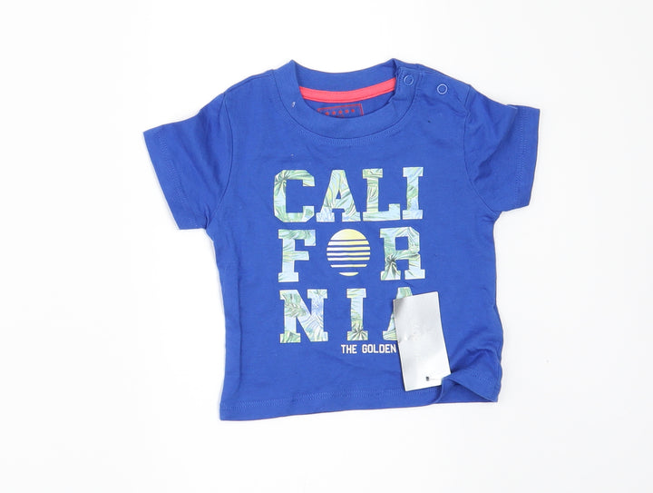 Primark Baby Blue   Basic T-Shirt Size 6-9 Months  - California