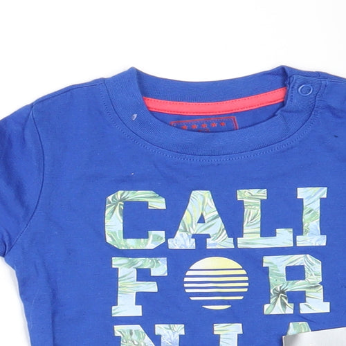 Primark Baby Blue   Basic T-Shirt Size 6-9 Months  - California