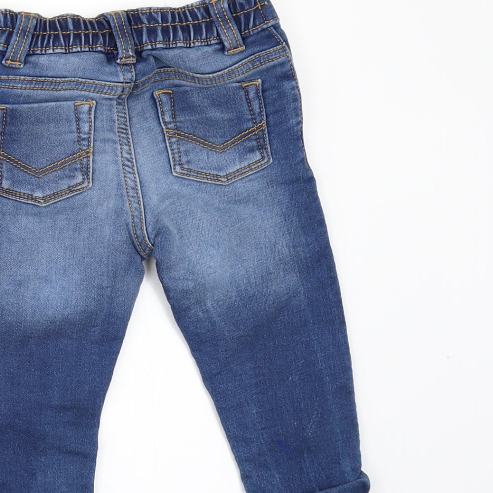 F&F Baby Blue  Denim Jogger Trousers Size 6-9 Months