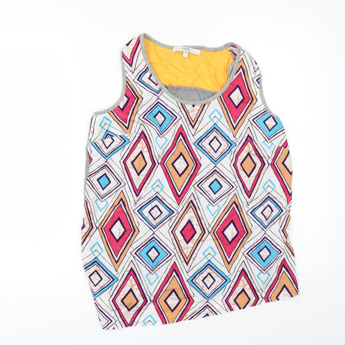NEXT Womens White Geometric  Camisole Blouse Size 10