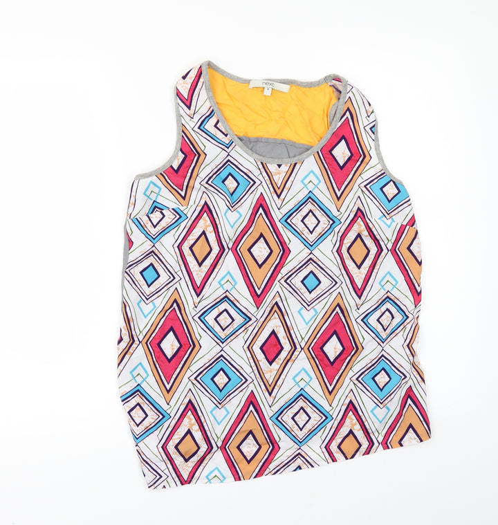 NEXT Womens White Geometric  Camisole Blouse Size 10