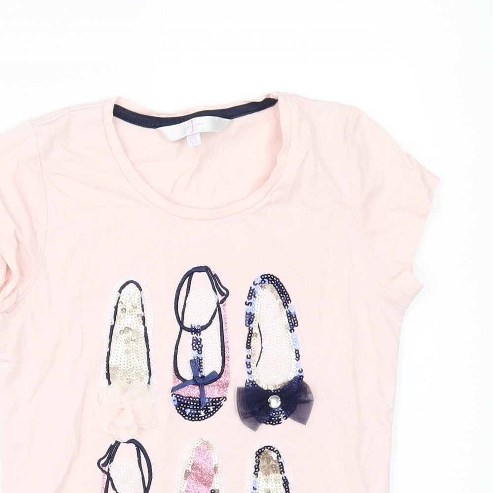 Jasper Conran Girls Pink   Basic T-Shirt Size 7-8 Years  - BALLET SHOES