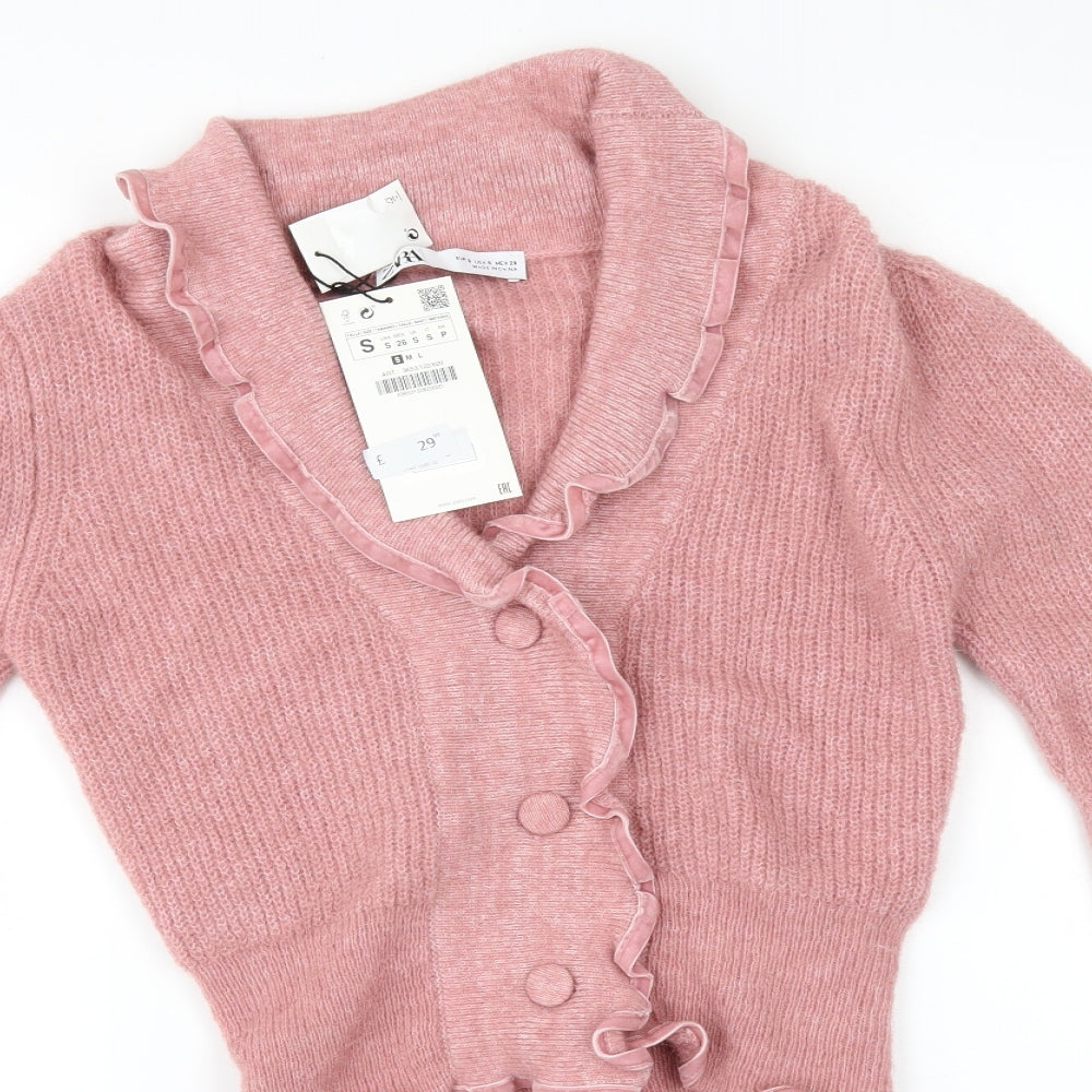 Zara Womens Pink   Cardigan Jumper Size S