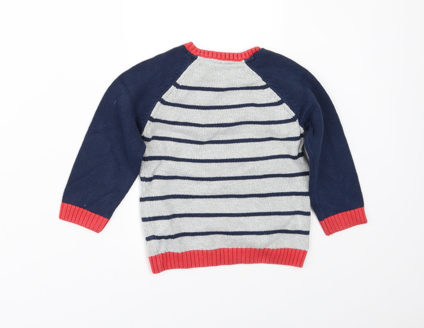 F&F Boys Blue Striped  Pullover Jumper Size 12-18 Months