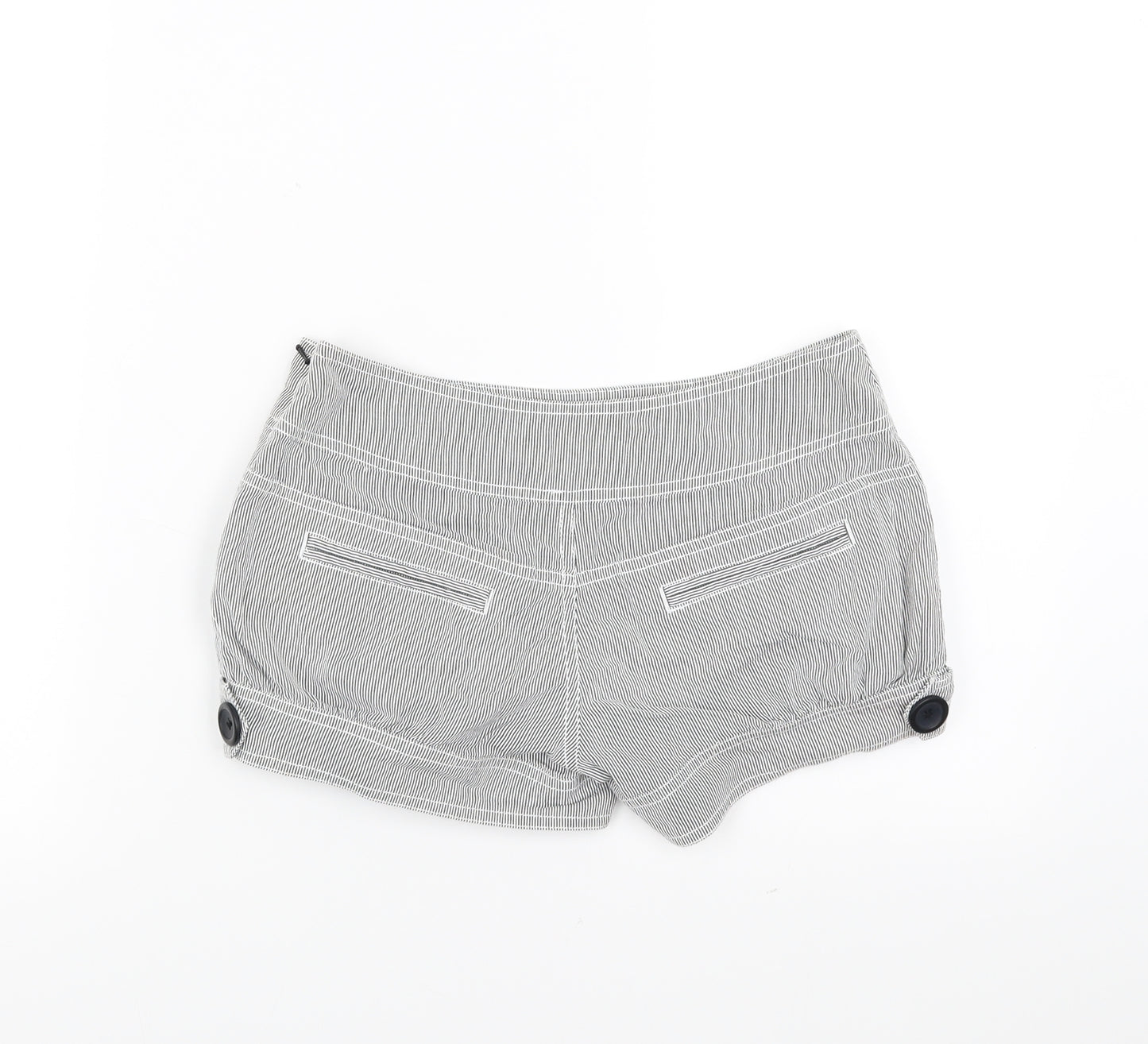 Miss Selfridge Womens Grey Striped  Hot Pants Shorts Size 6