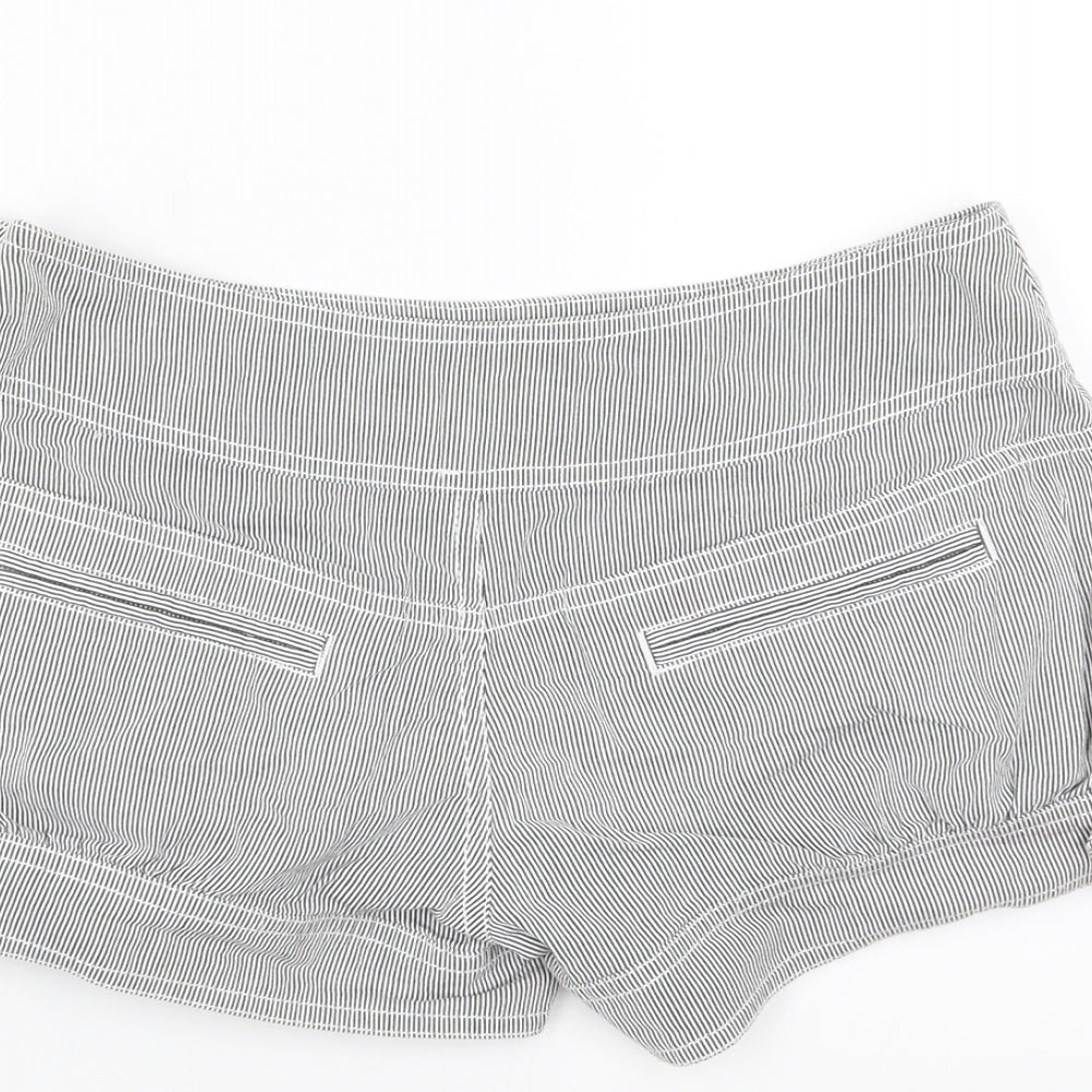 Miss Selfridge Womens Grey Striped  Hot Pants Shorts Size 6