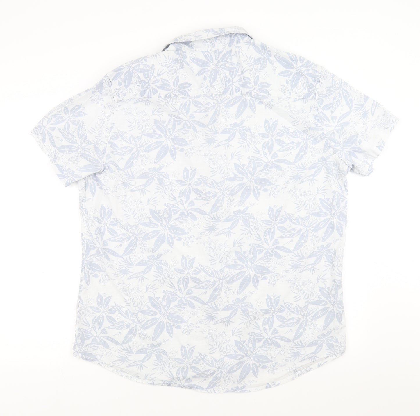F&F Mens Blue Floral   Button-Up Size XL