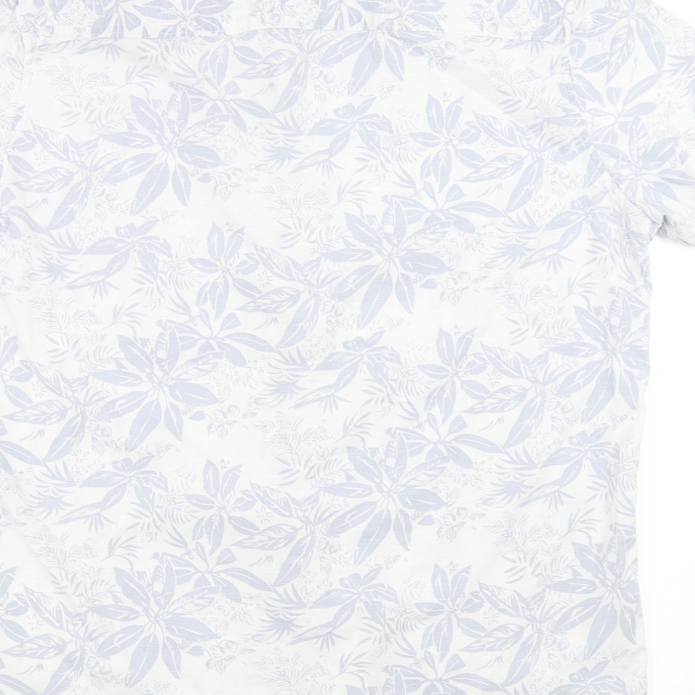 F&F Mens Blue Floral   Button-Up Size XL