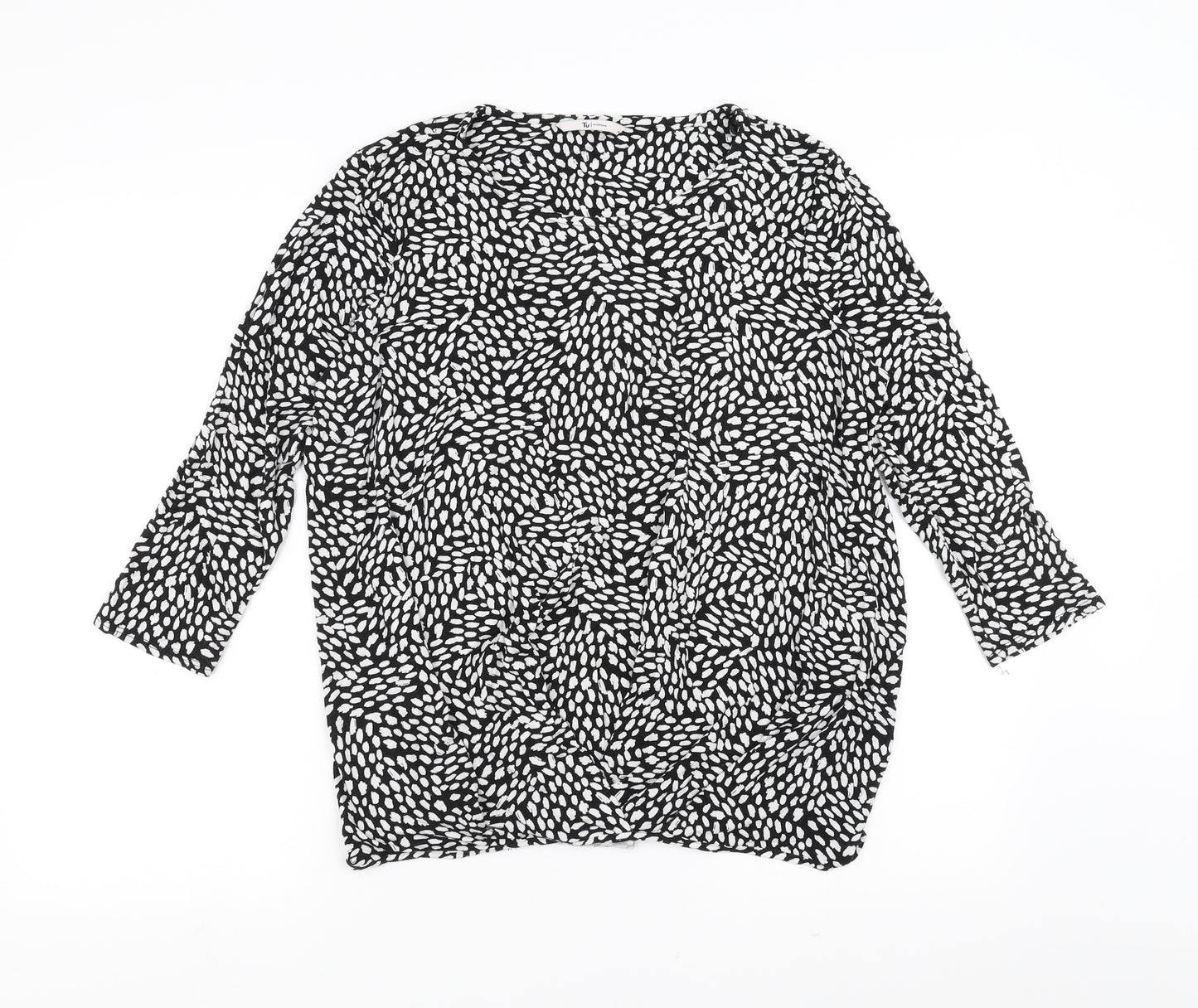 Sainsburys Womens Black Geometric  Basic Blouse Size 14