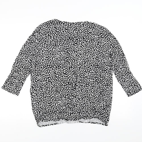 Sainsburys Womens Black Geometric  Basic Blouse Size 14