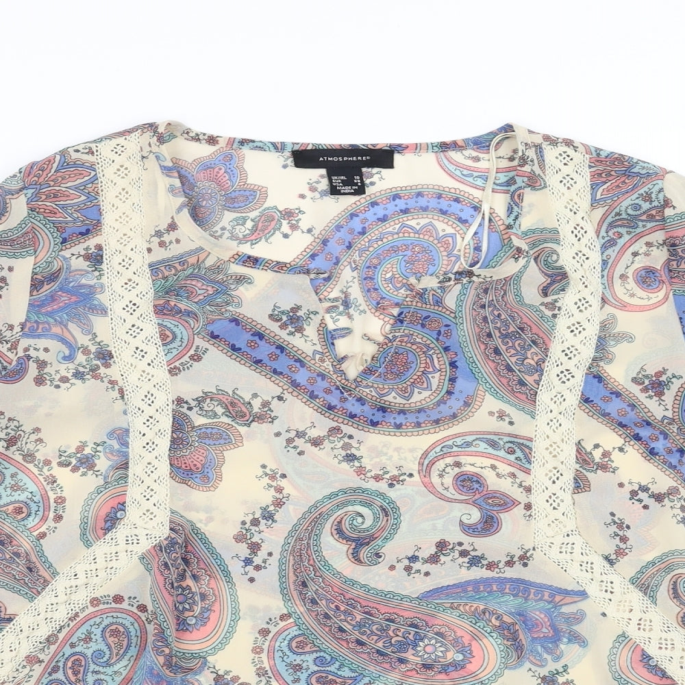 Primark Womens Ivory Paisley  Basic Blouse Size 10