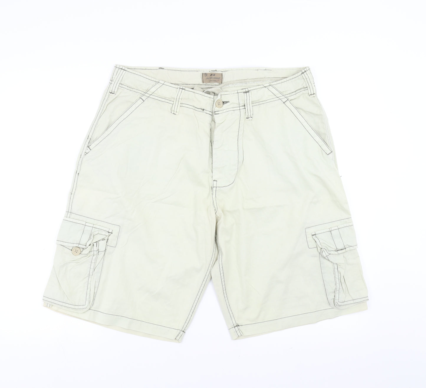 JACK & JONES Mens Green   Cargo Shorts Size M
