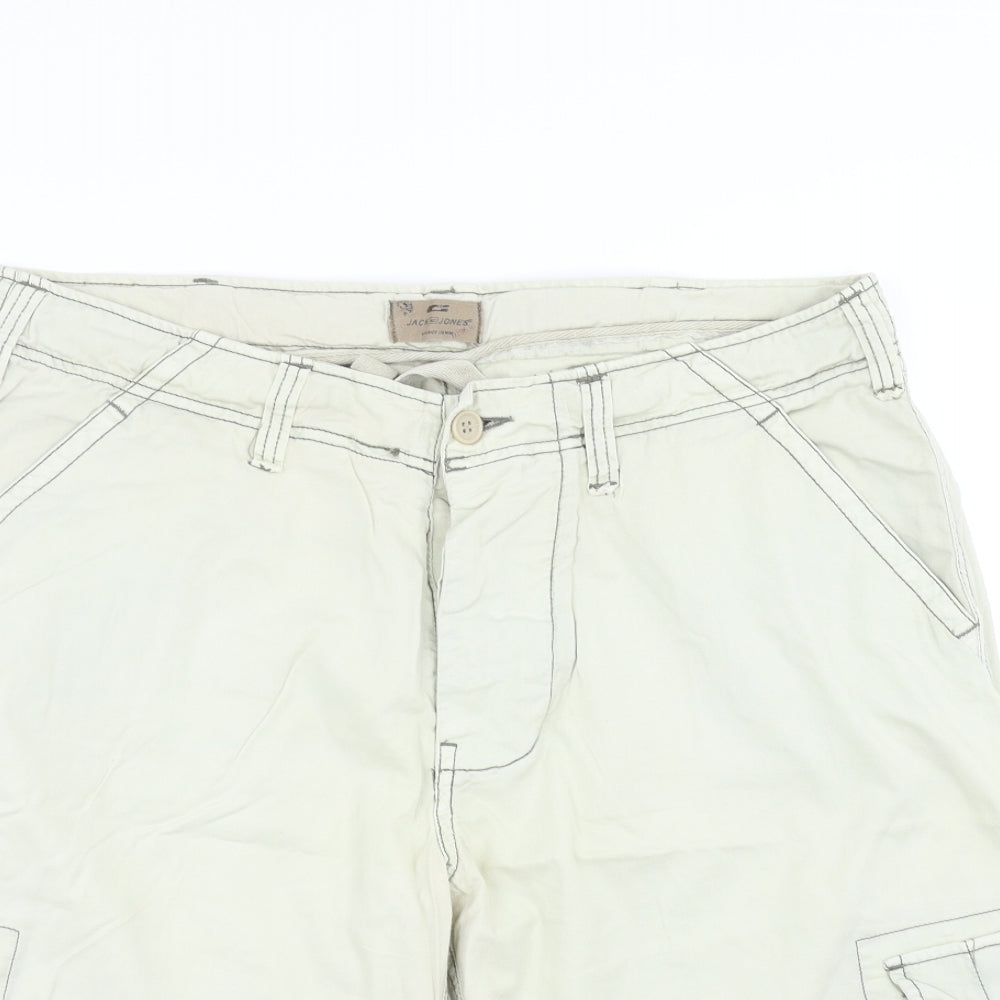 JACK & JONES Mens Green   Cargo Shorts Size M