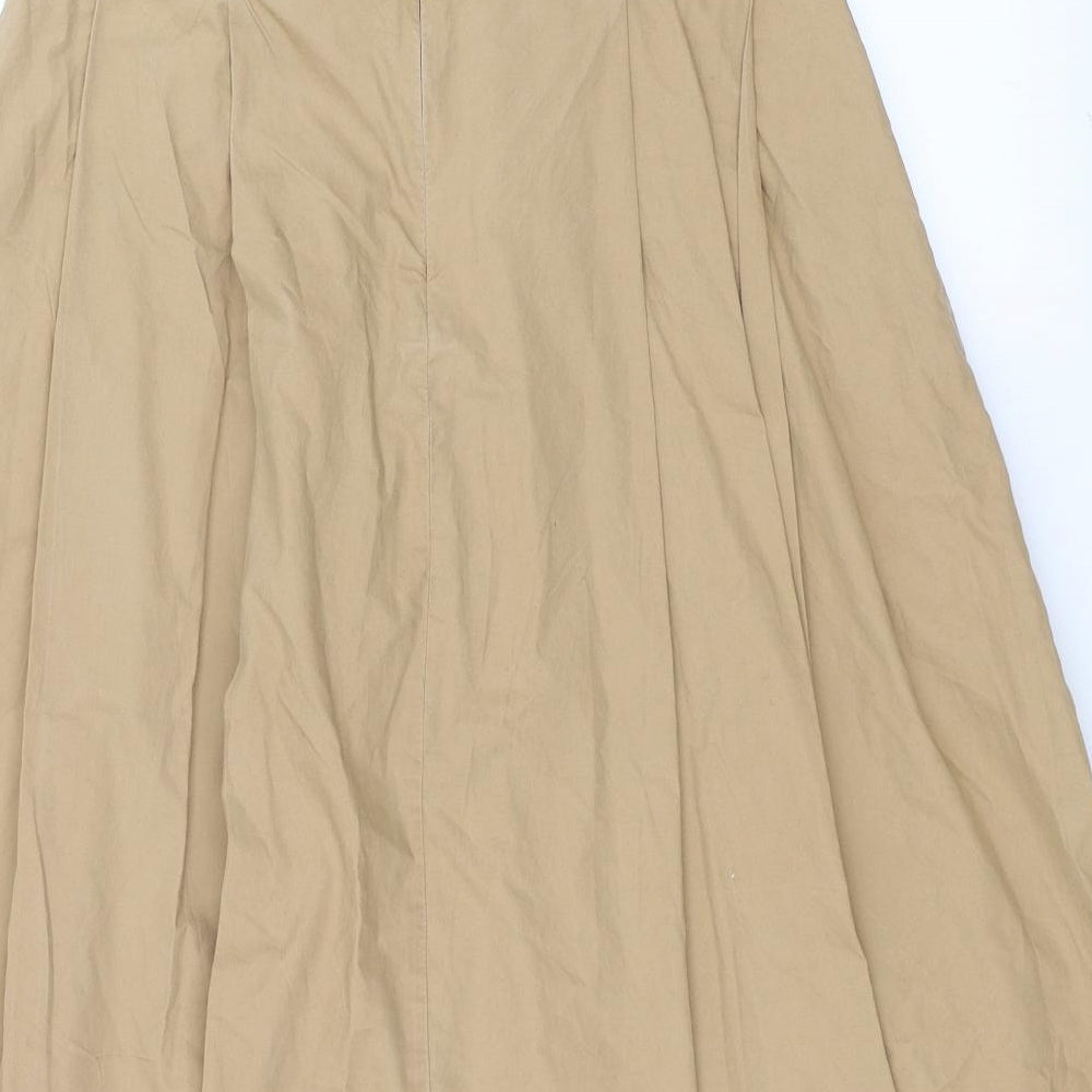 H&M Womens Beige   A-Line Skirt Size 12  - lace up waist detail