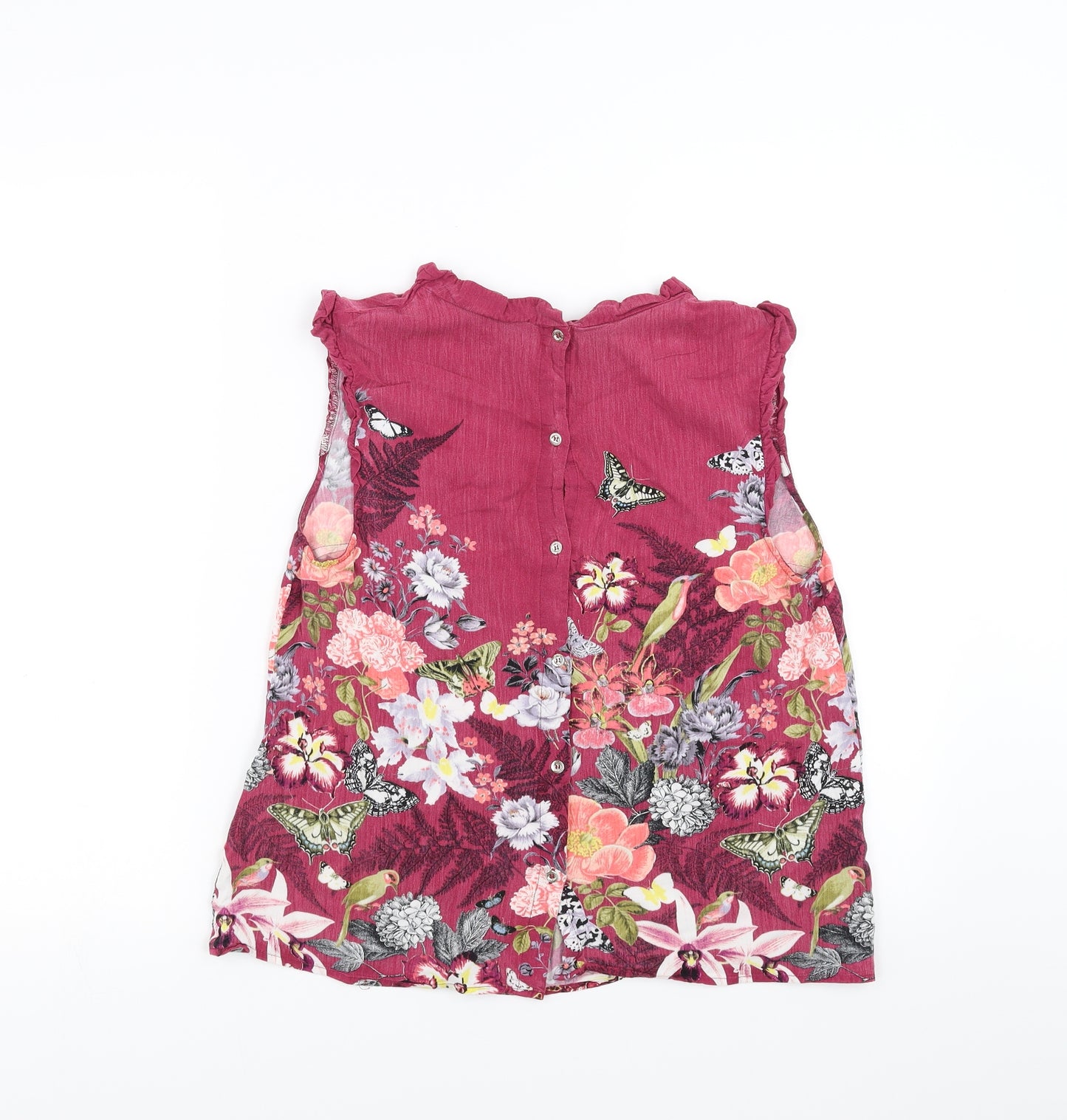 Oasis Womens Orange Floral  Basic Blouse Size 12