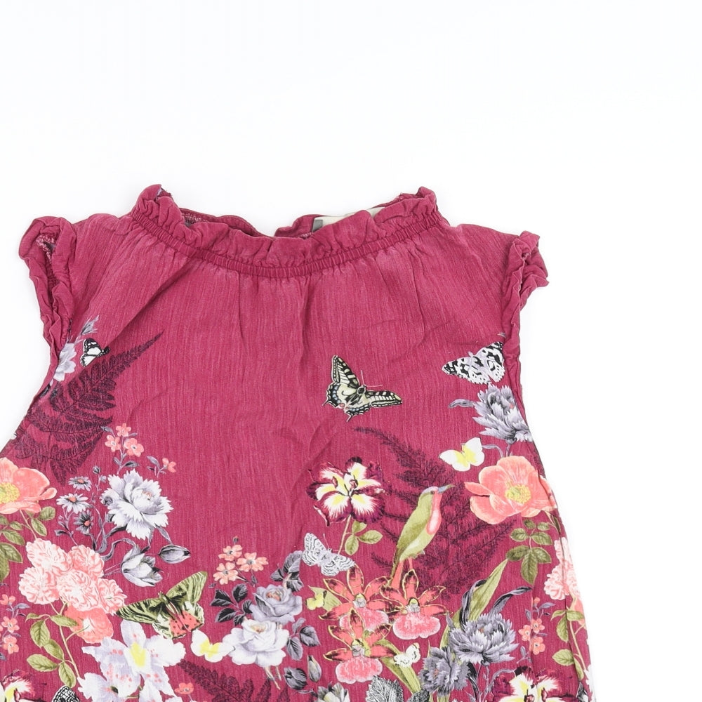Oasis Womens Orange Floral  Basic Blouse Size 12
