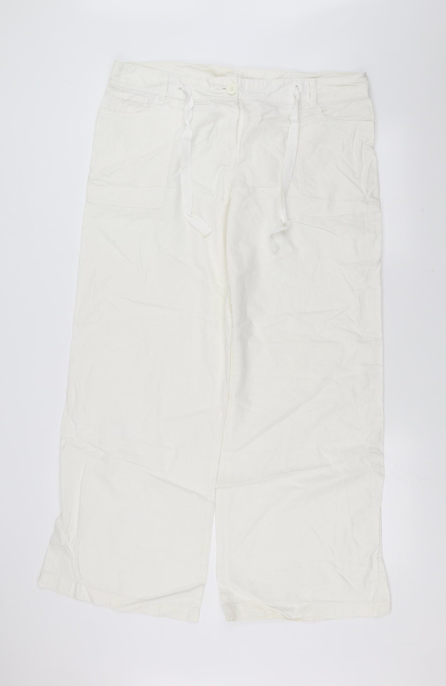 NEXT Womens White   Trousers  Size 16 L31 in