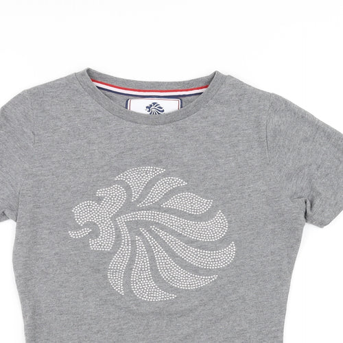 Team GB Womens Grey   Basic T-Shirt Size 8  - Team GB