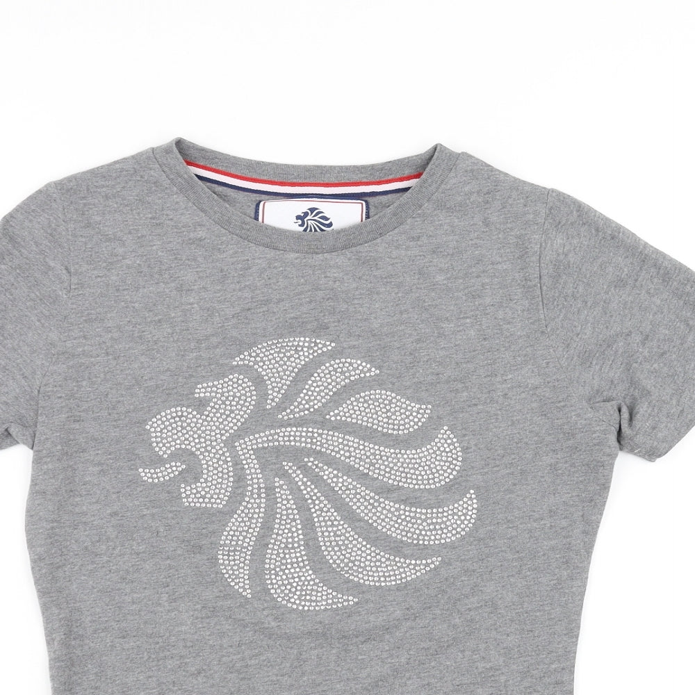 Team GB Womens Grey   Basic T-Shirt Size 8  - Team GB