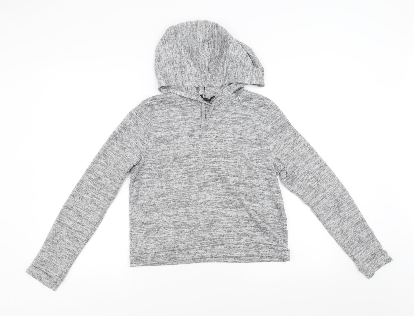 New Look Girls Grey   Pullover Hoodie Size 12-13 Years  - cropped