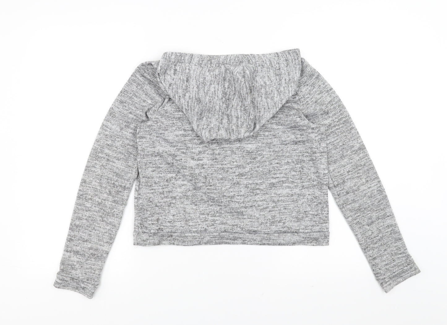 New Look Girls Grey   Pullover Hoodie Size 12-13 Years  - cropped